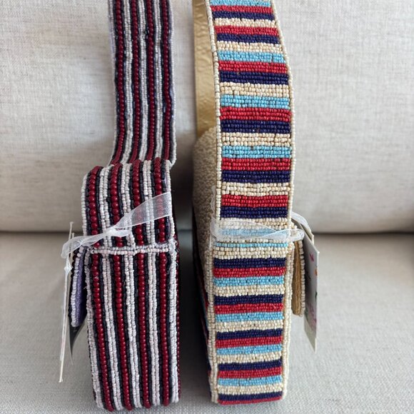 Viral Beaded Bags - NY Taxi Cab & Route 66 Shoulder Bags (2) - Made in India - Picture 3 of 15